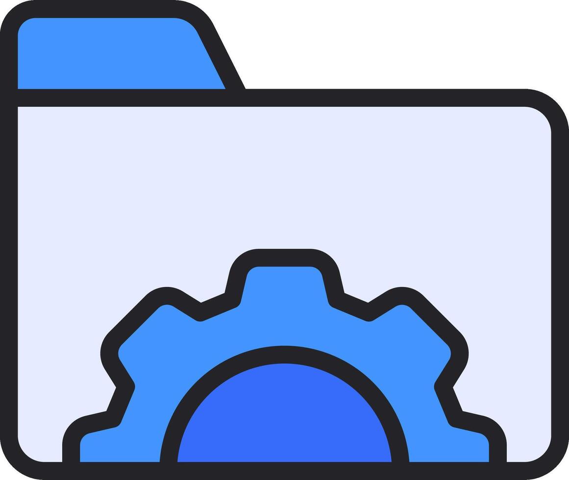 A folder with a gear wheel icon vector