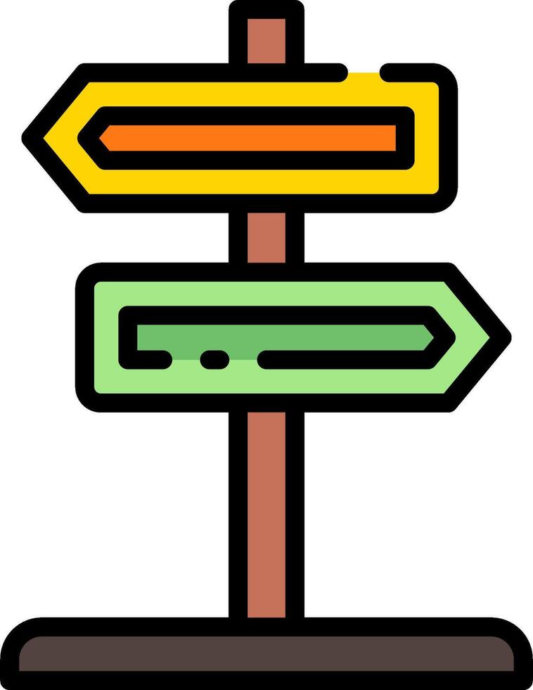 A colorful sign pointing in different directions vector