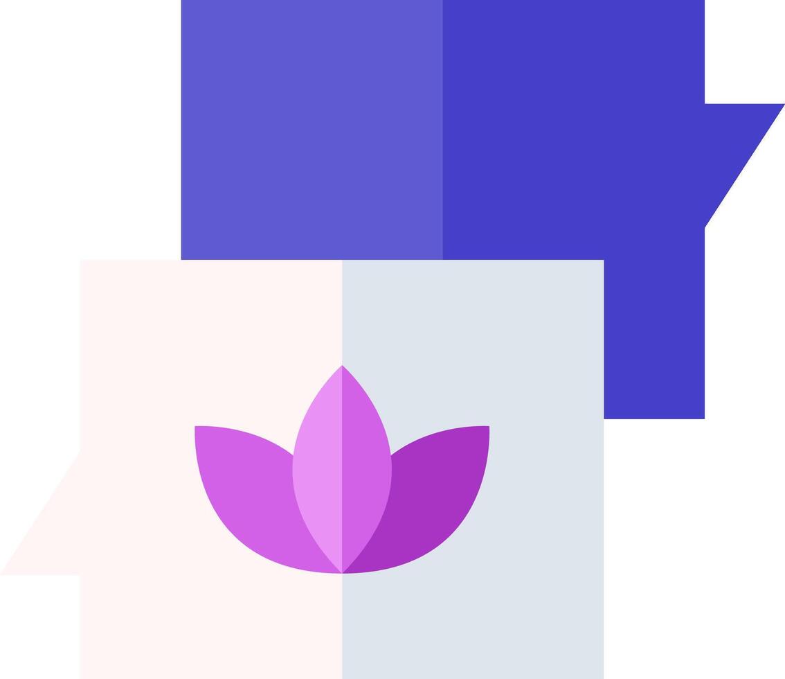 A purple flower and a blue square vector