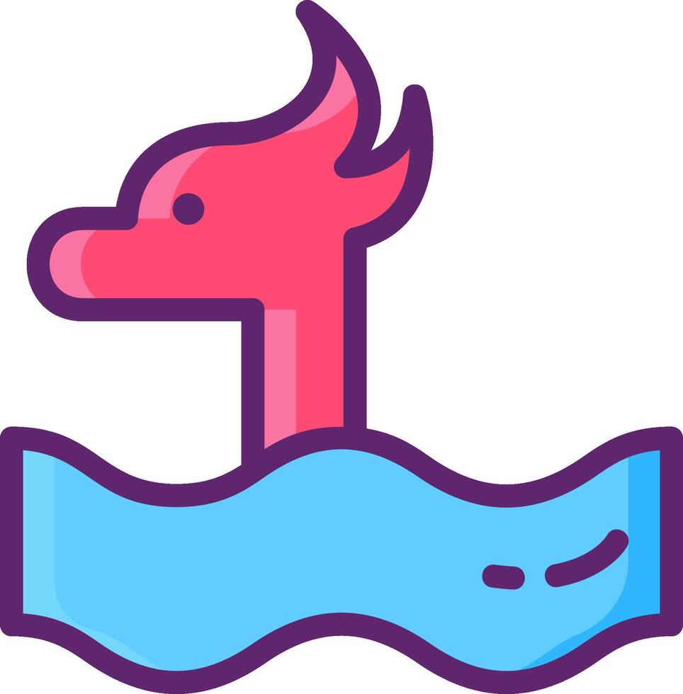 A pink dragon swimming in the water vector