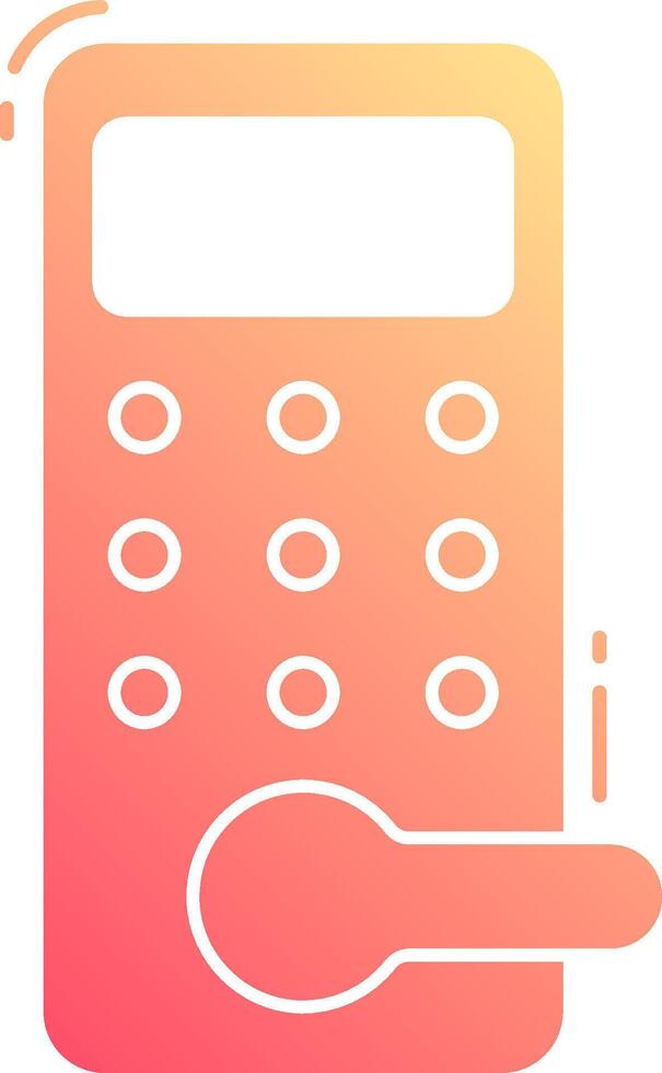 A pink and orange calculator with a spoon vector