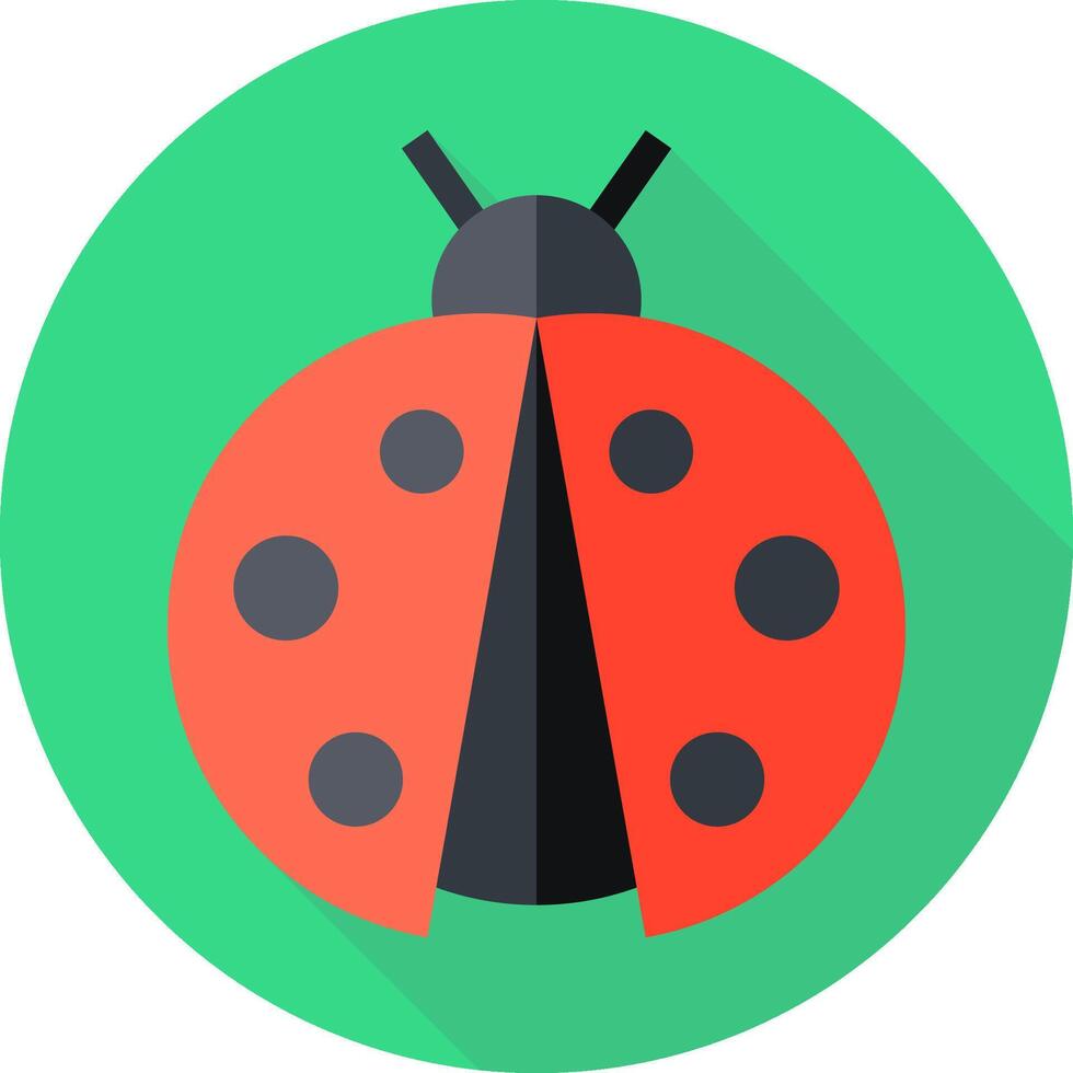 A ladybug icon on a green background vector