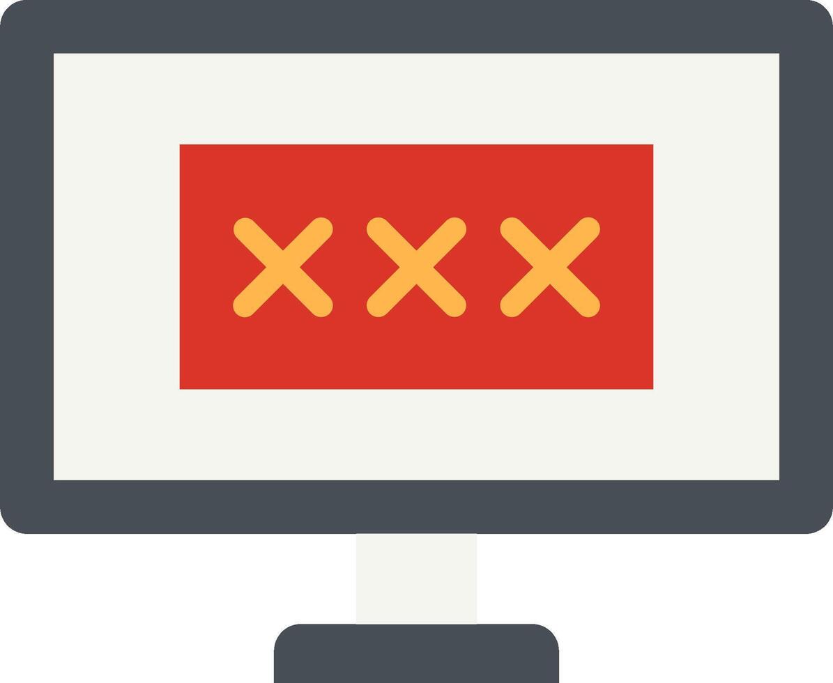 A computer monitor with a red cross on it vector