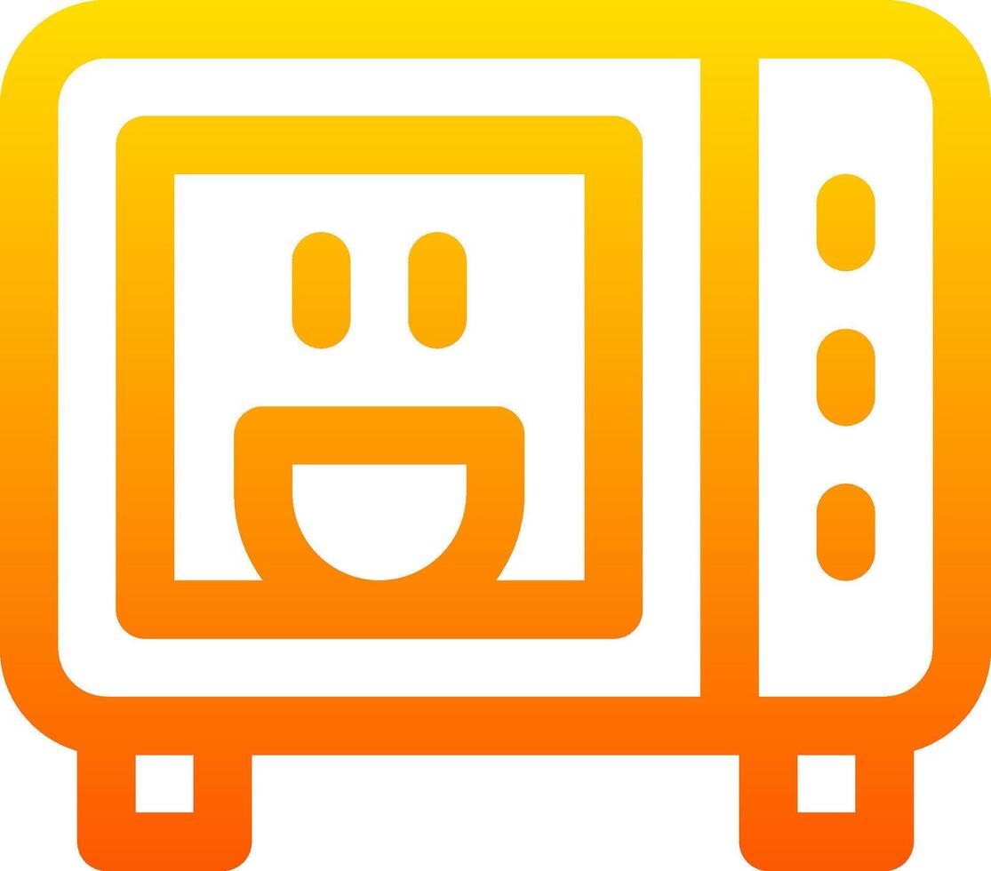 A smiling face in an orange oven vector