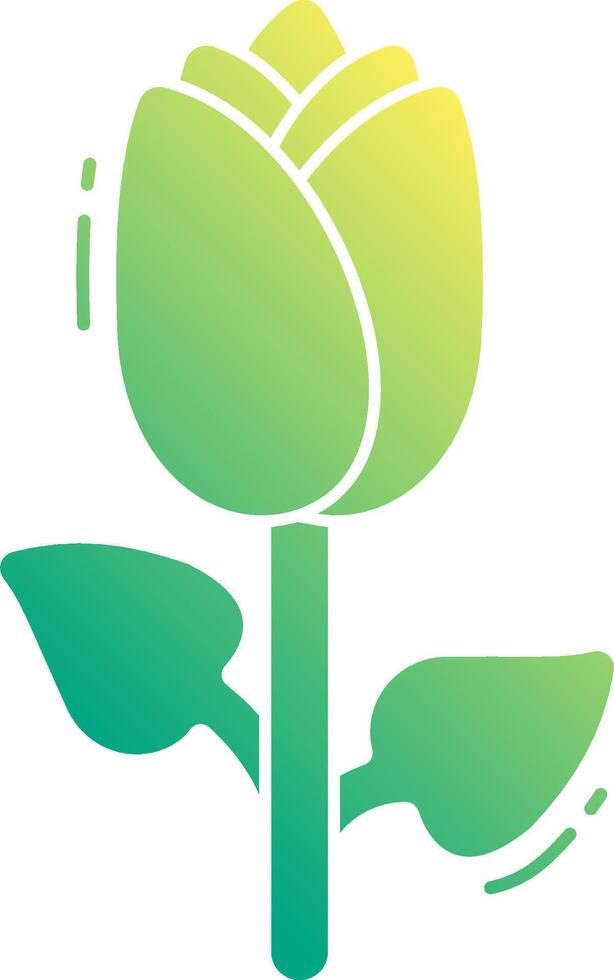 A green rose with leaves on it vector