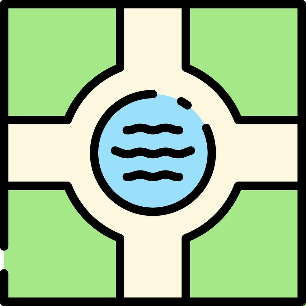 A map with a circle and a water drop vector