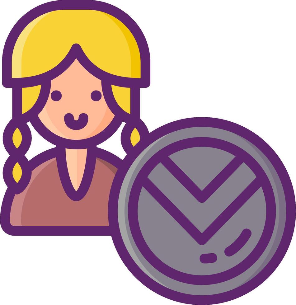 A woman holding a check mark and a check mark icon vector