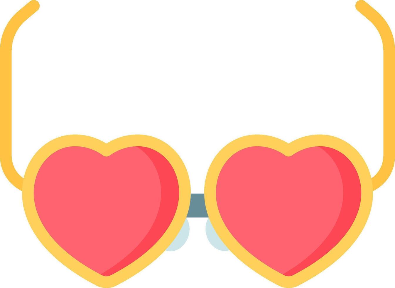 Glasses with hearts on them vector