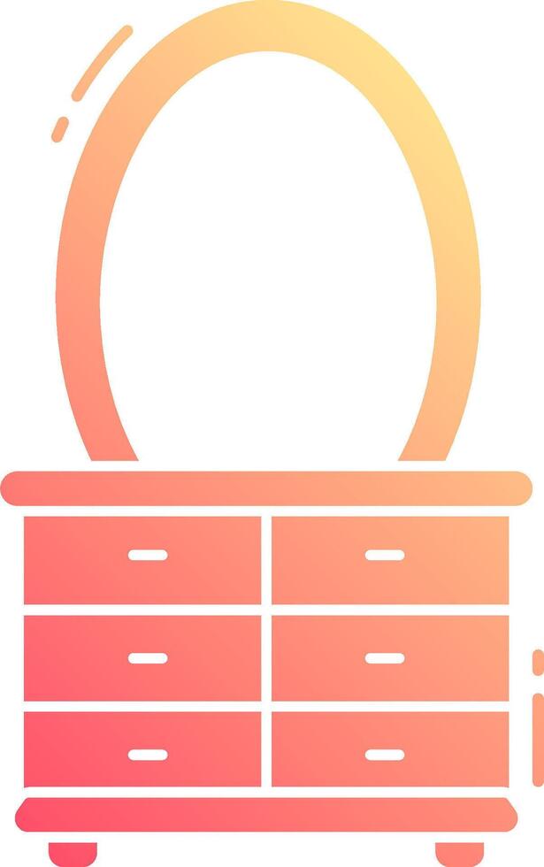 A dresser with a mirror on top of it vector