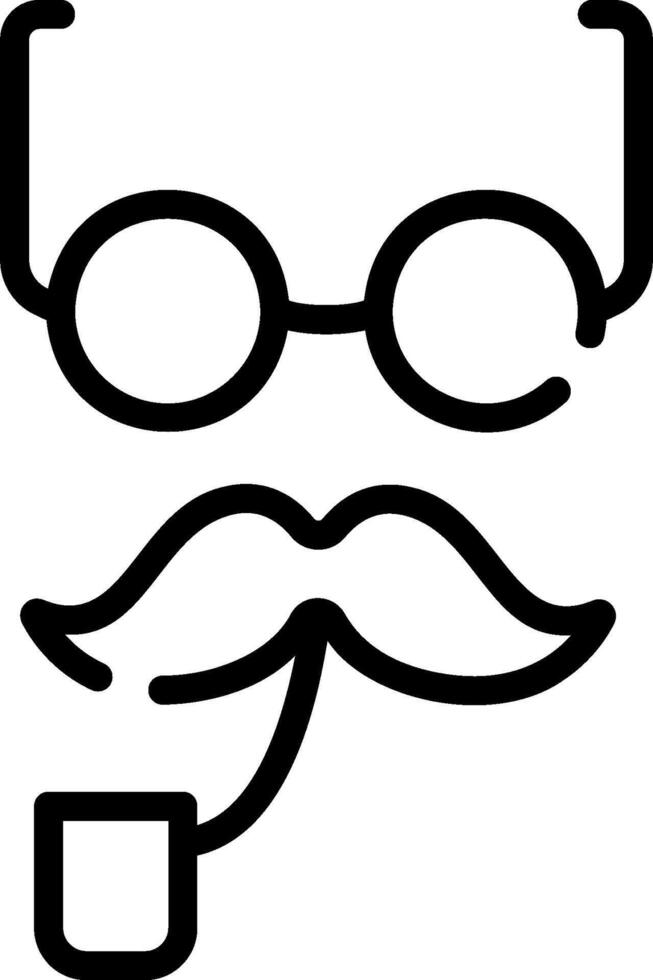 A mustache and glasses icon vector
