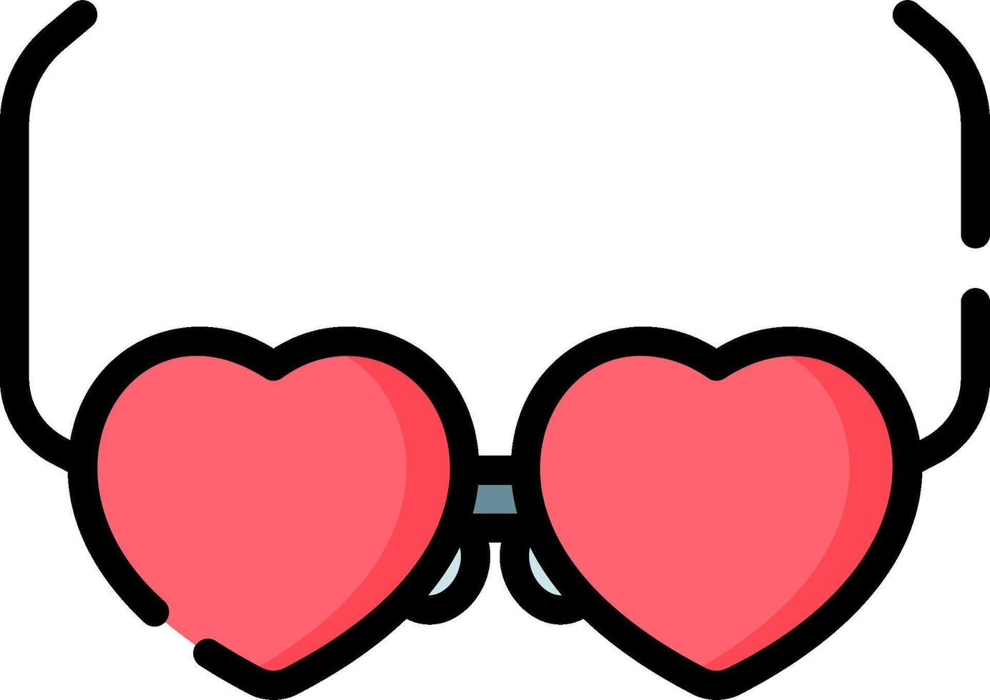 A pair of glasses with hearts on them vector