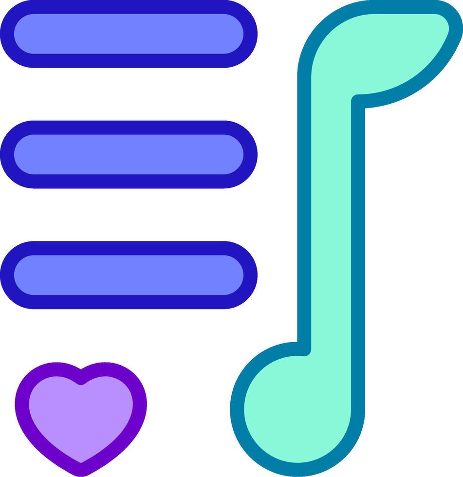 Music notes and a heart icon vector