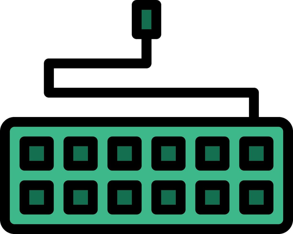 A green keyboard with a black keypad vector