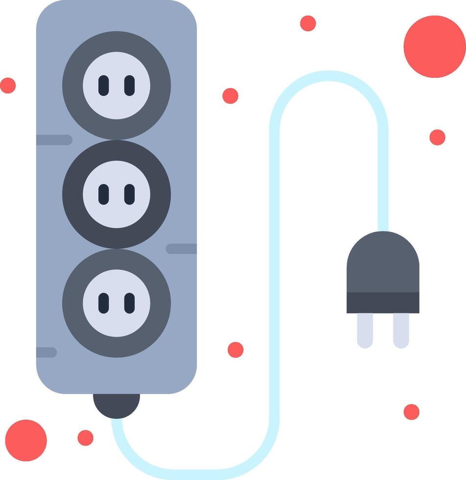 An illustration of a power strip with three plugs vector