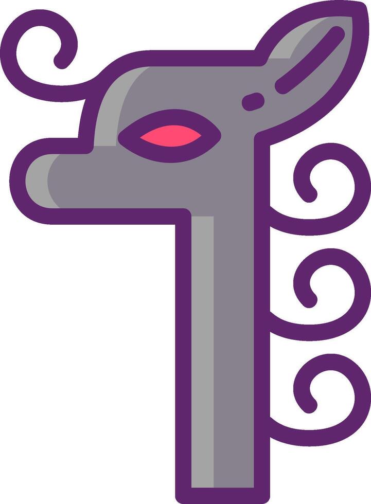 A cartoon horse with a long tail and a pink nose vector