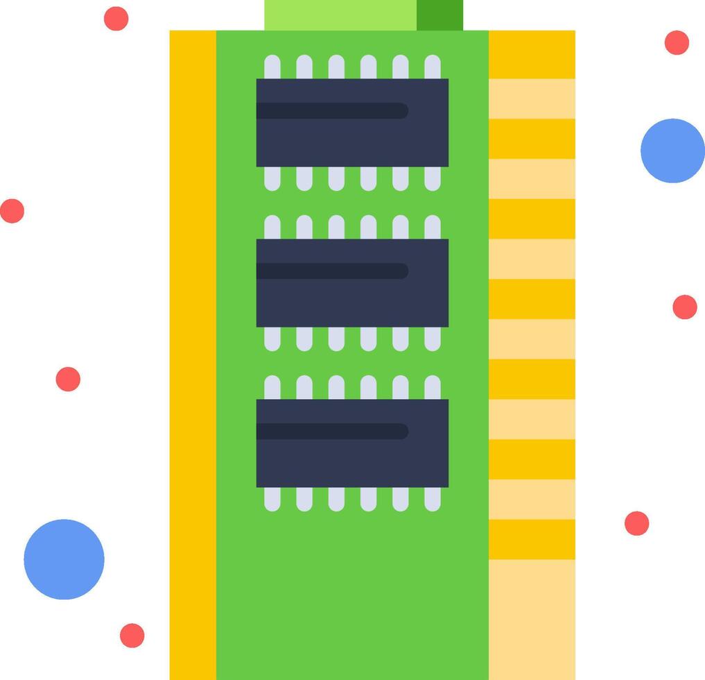 A memory chip with a green and yellow background vector