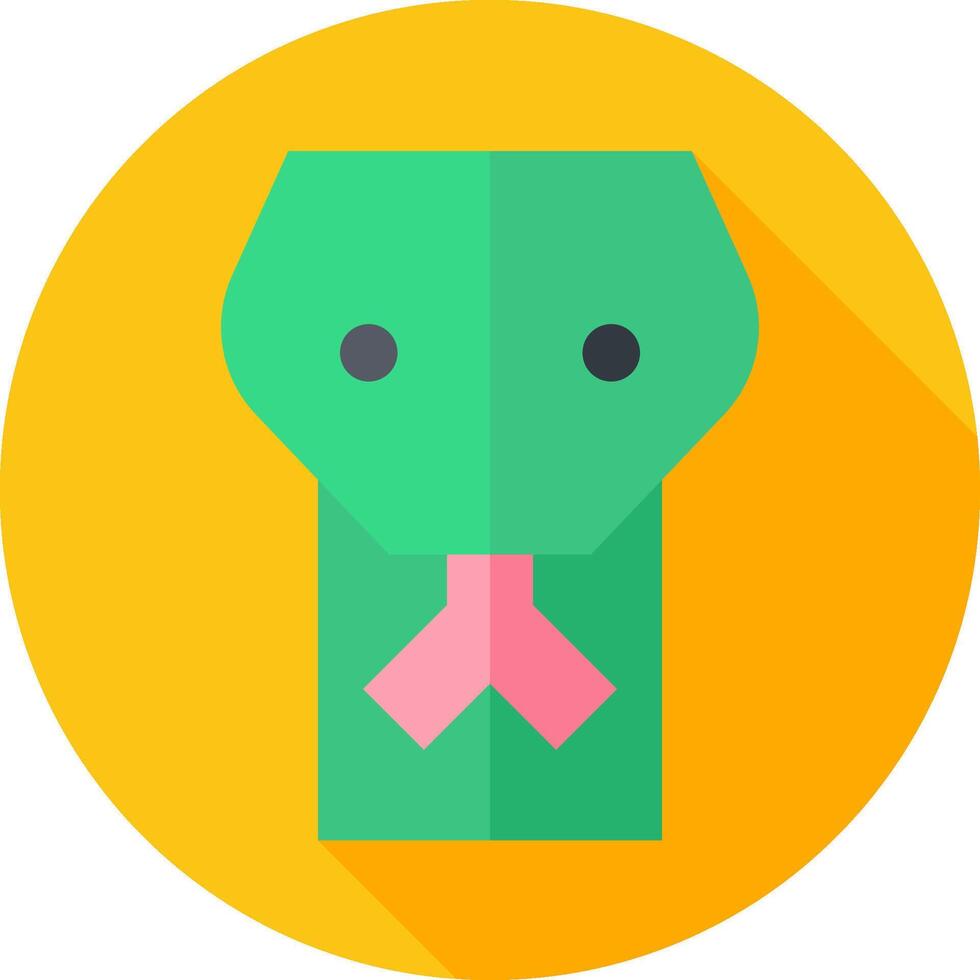 A green snake with a pink ribbon on its head vector