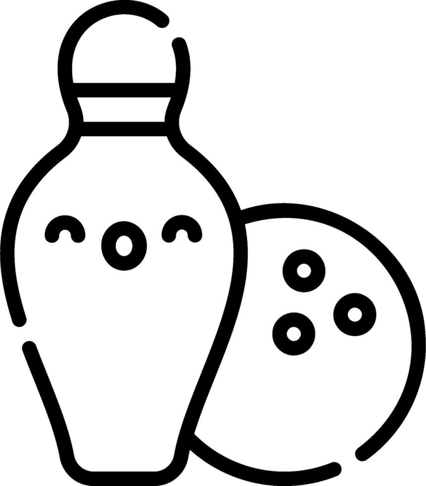 A bowling ball and bottle icon vector