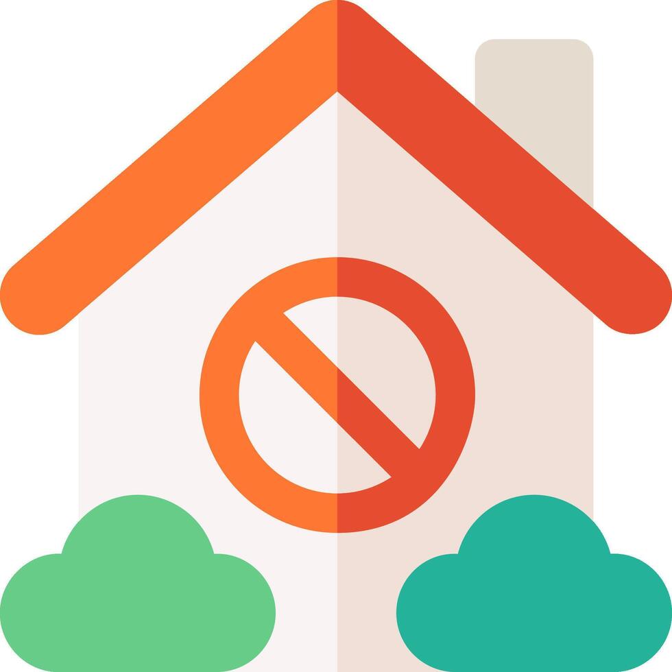 A house with a no entry sign on it vector