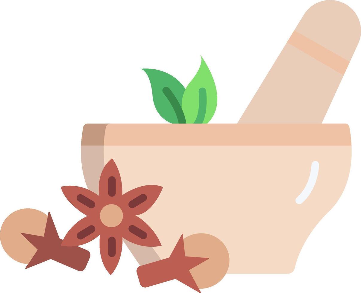 Mortar and spices illustration vector