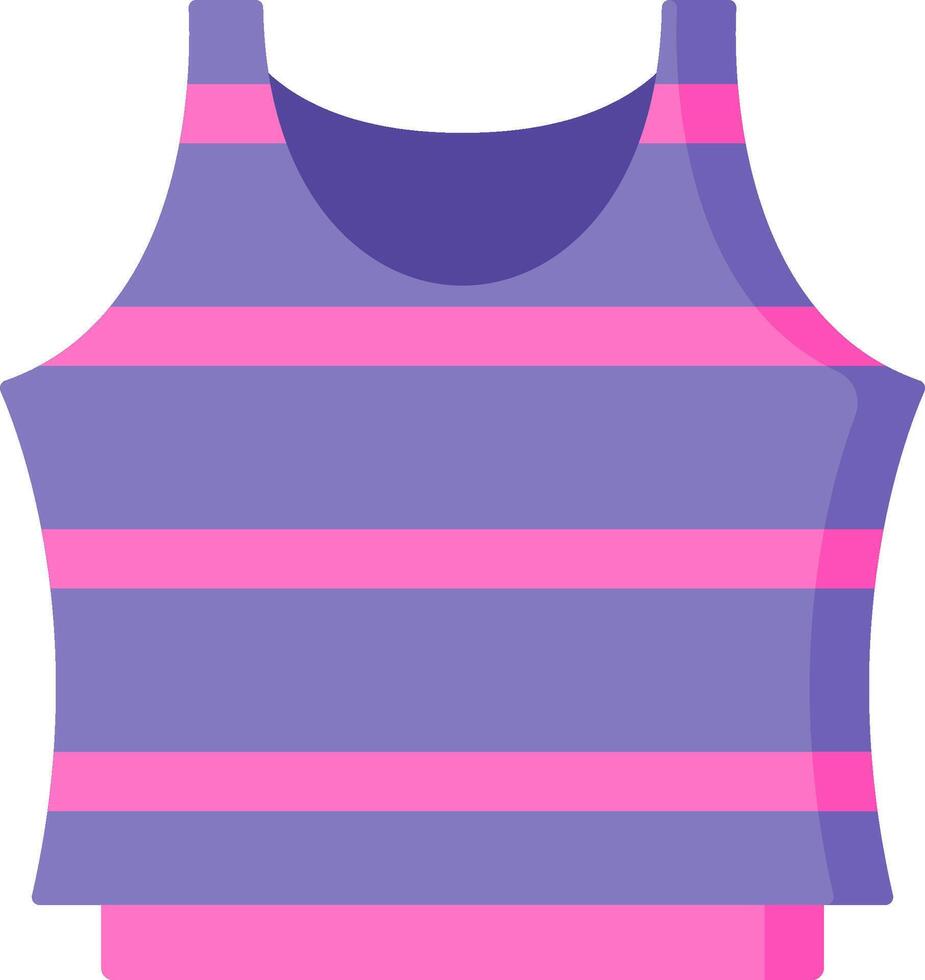 A purple and pink tank top with a pink stripe vector