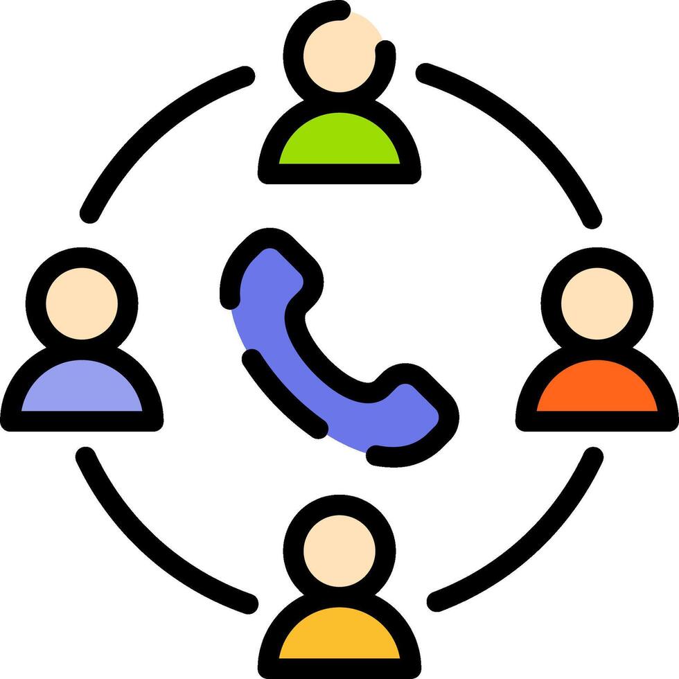 A circle with people around a phone vector