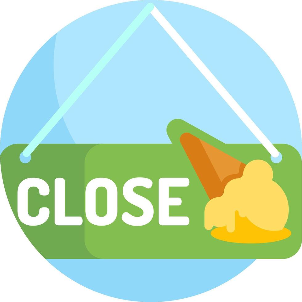 Close sign with ice cream cone vector