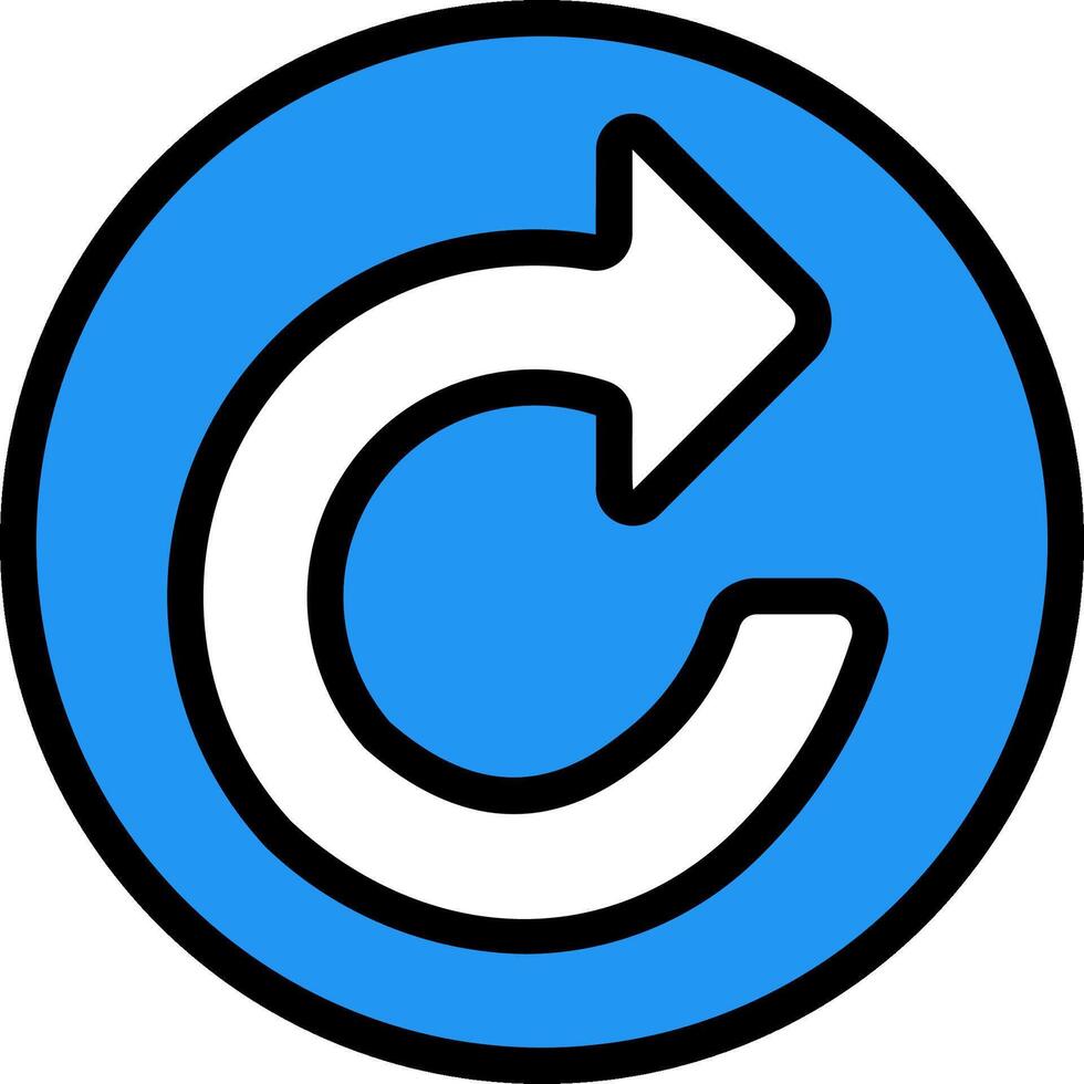 A blue circle with an arrow pointing to the right vector