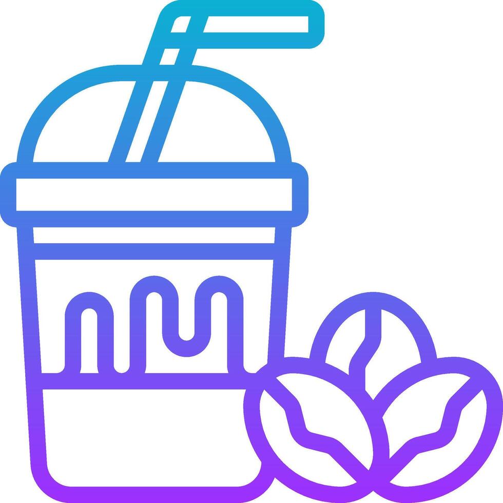 A drink with a straw and beans vector