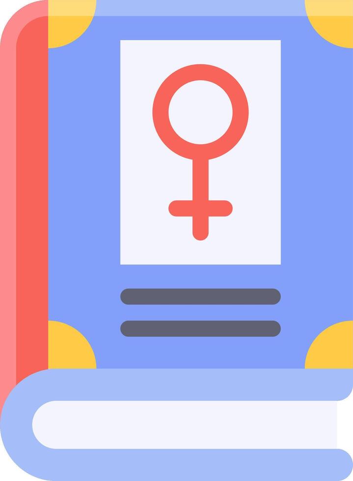 A book with a female symbol on it vector