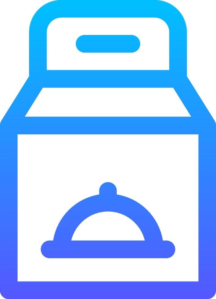 A blue and white icon of a box with a lid vector