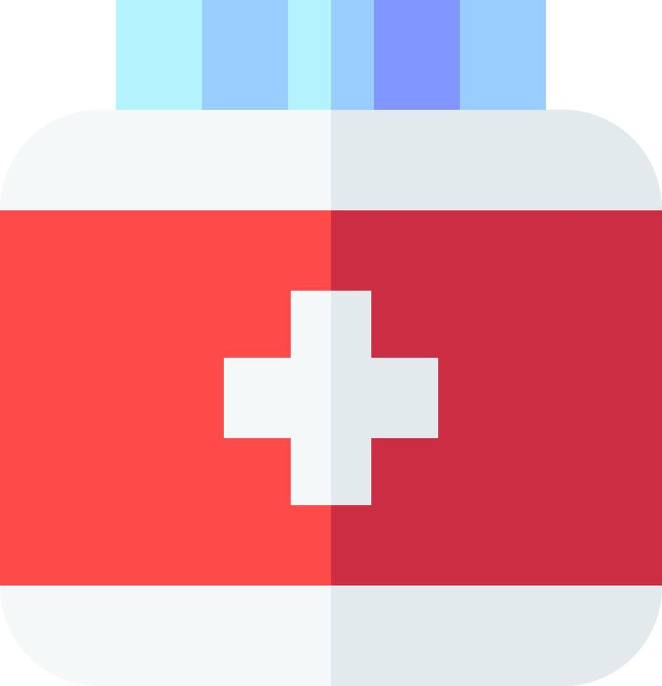 A medical kit icon with a red cross vector