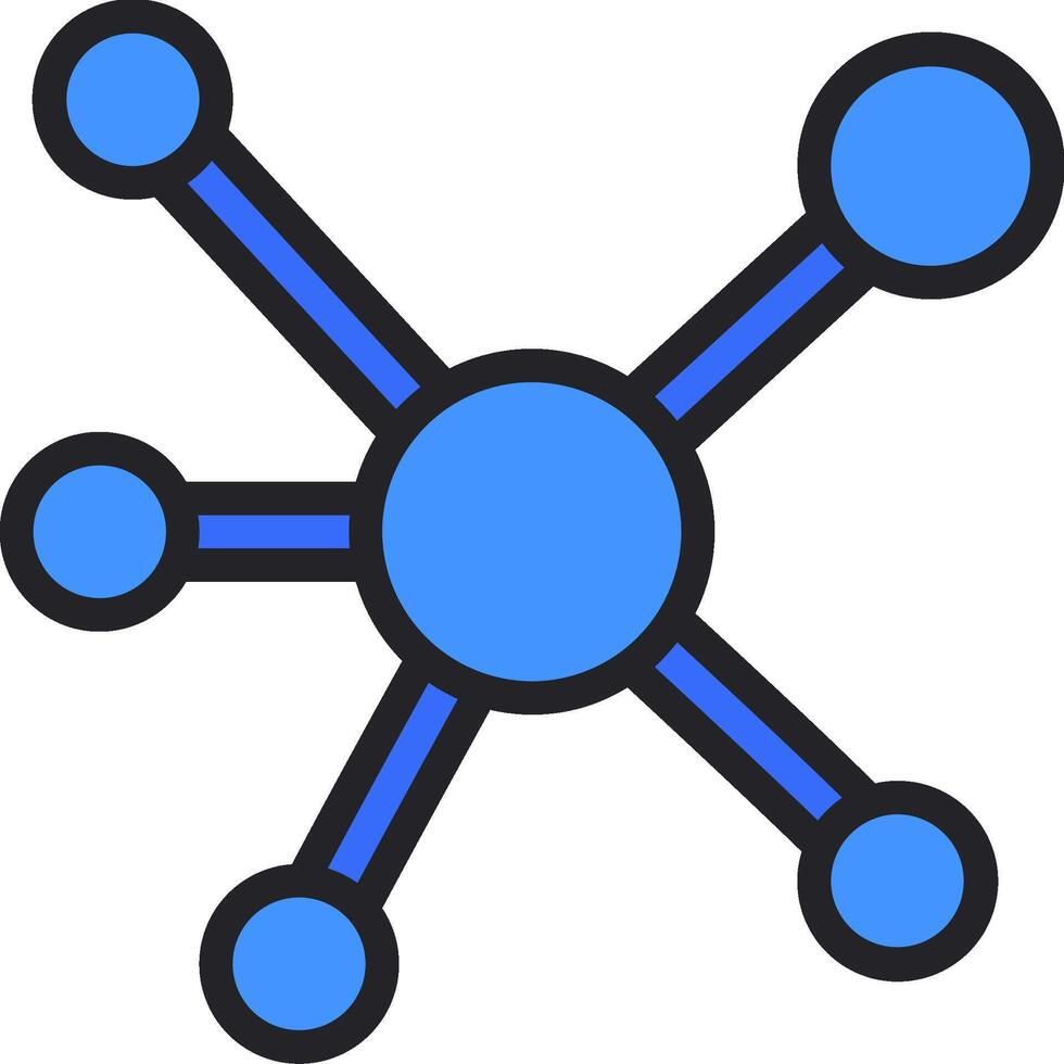 A blue and black network icon vector