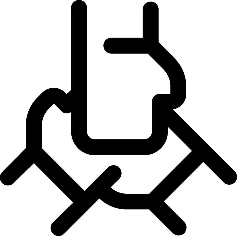 A black and white icon of a hand holding a phone vector