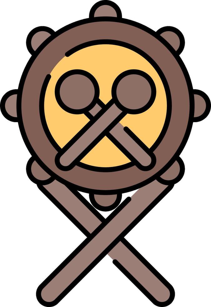A cartoon drum with crossed sticks vector