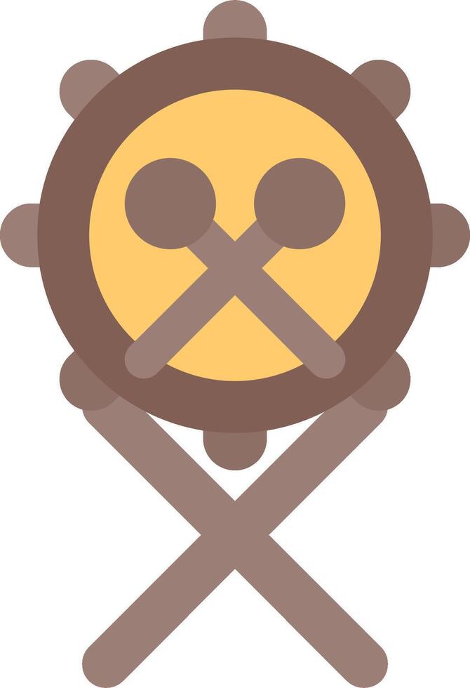 A cartoon image of a drum with crossed arms vector