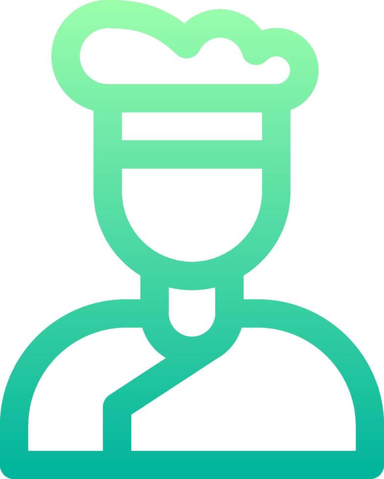 A chef icon with a hat on his head vector