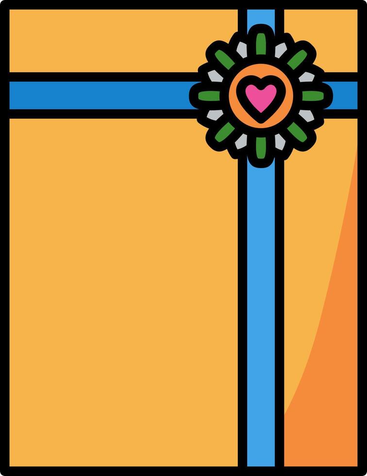 A gift box with a blue ribbon and a heart vector