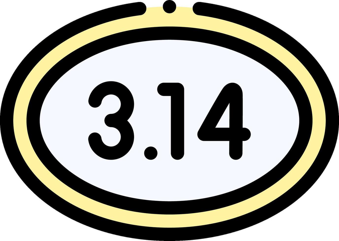 A round sign with the number 31 14 in it vector