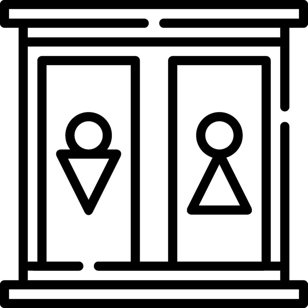 A bathroom with a sign that says men and women vector