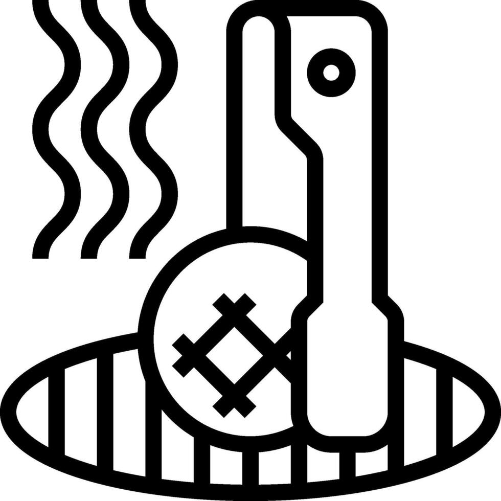 A black and white illustration of a grill vector