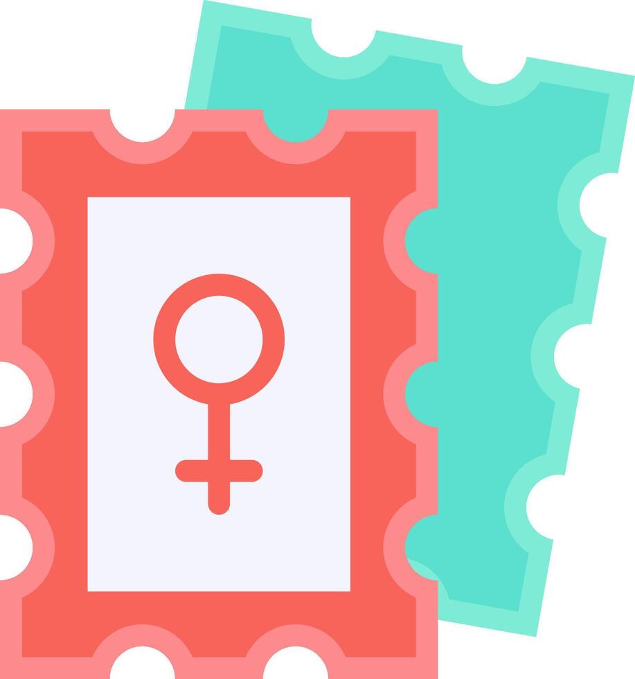 A female symbol on a postage stamp vector