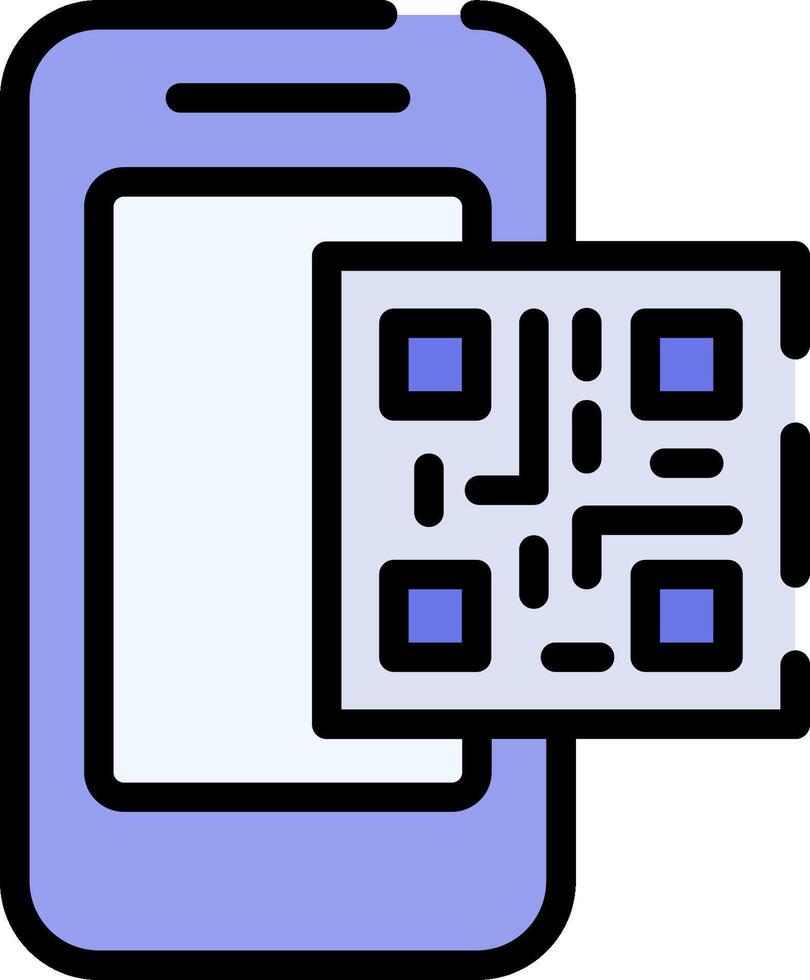 A phone with a qr code on it vector