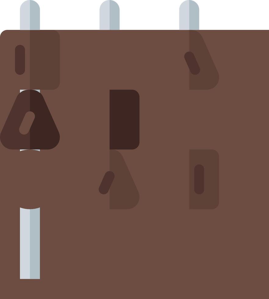 A brown door with a lock on it vector