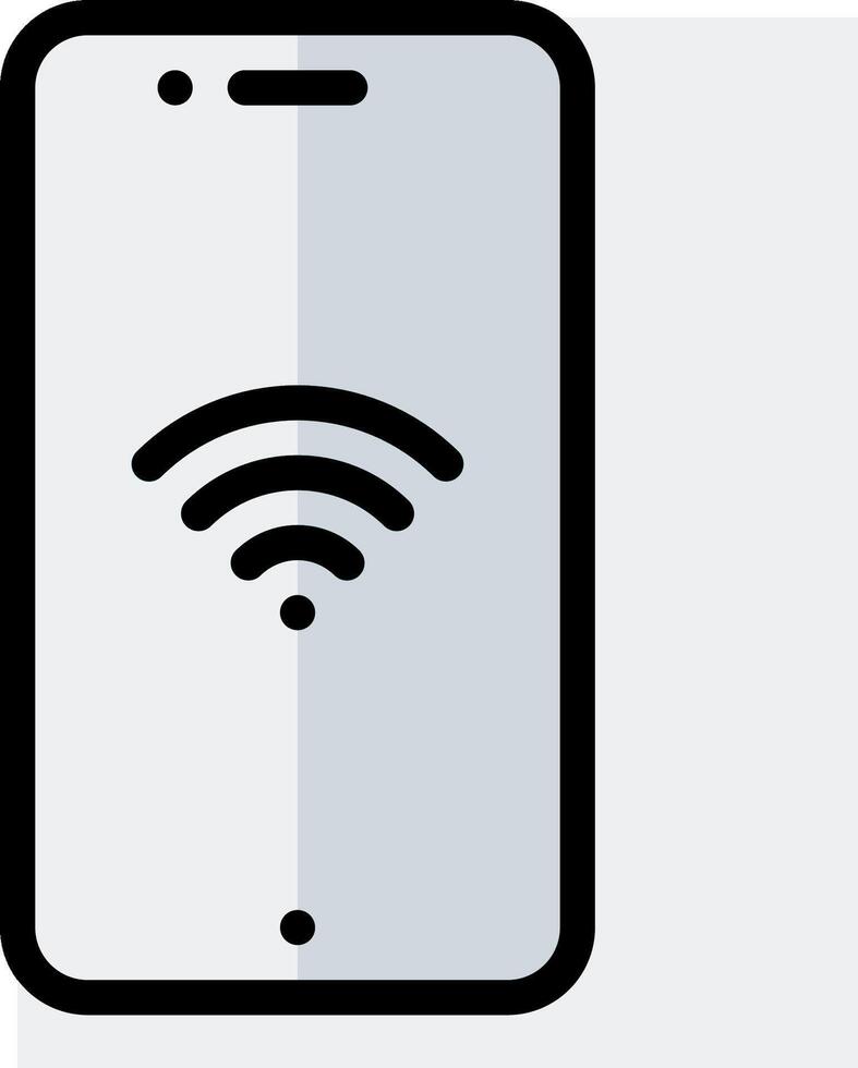 A smartphone with a wifi symbol on it vector
