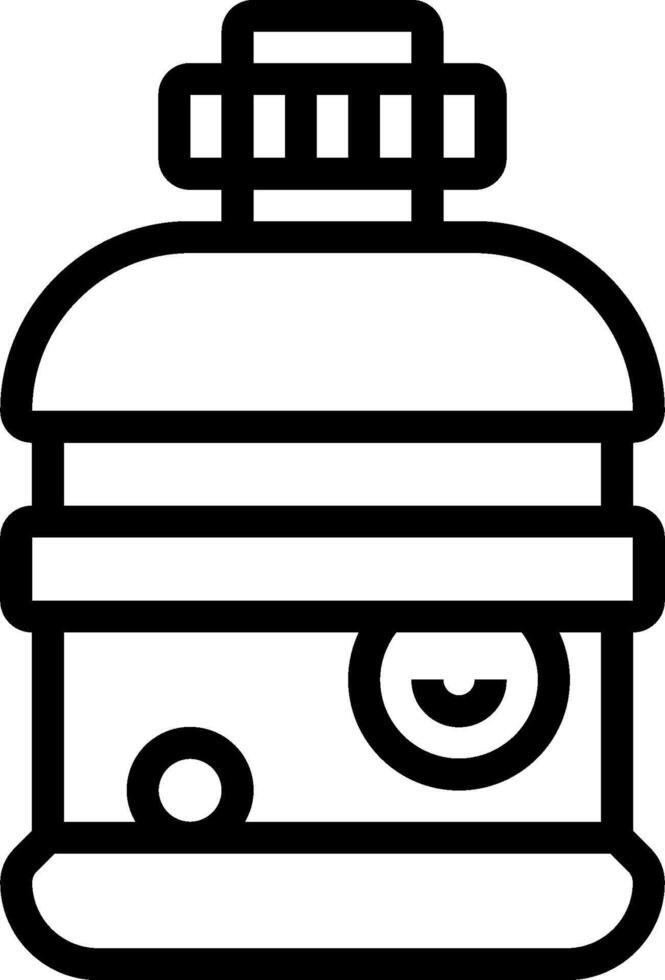 A black and white drawing of a gas can vector