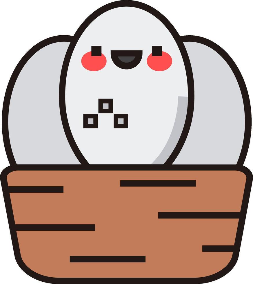 A cartoon bird sitting in a nest vector