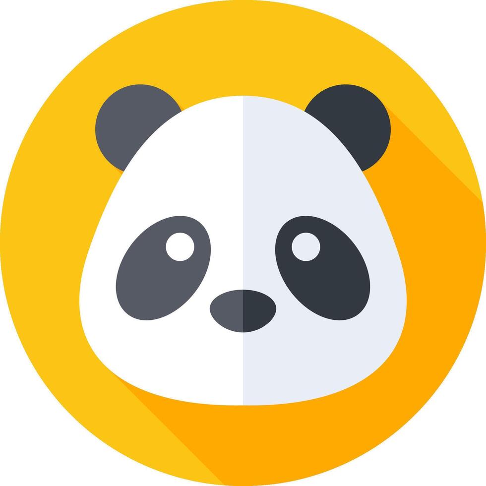 A panda bear icon on a yellow circle vector