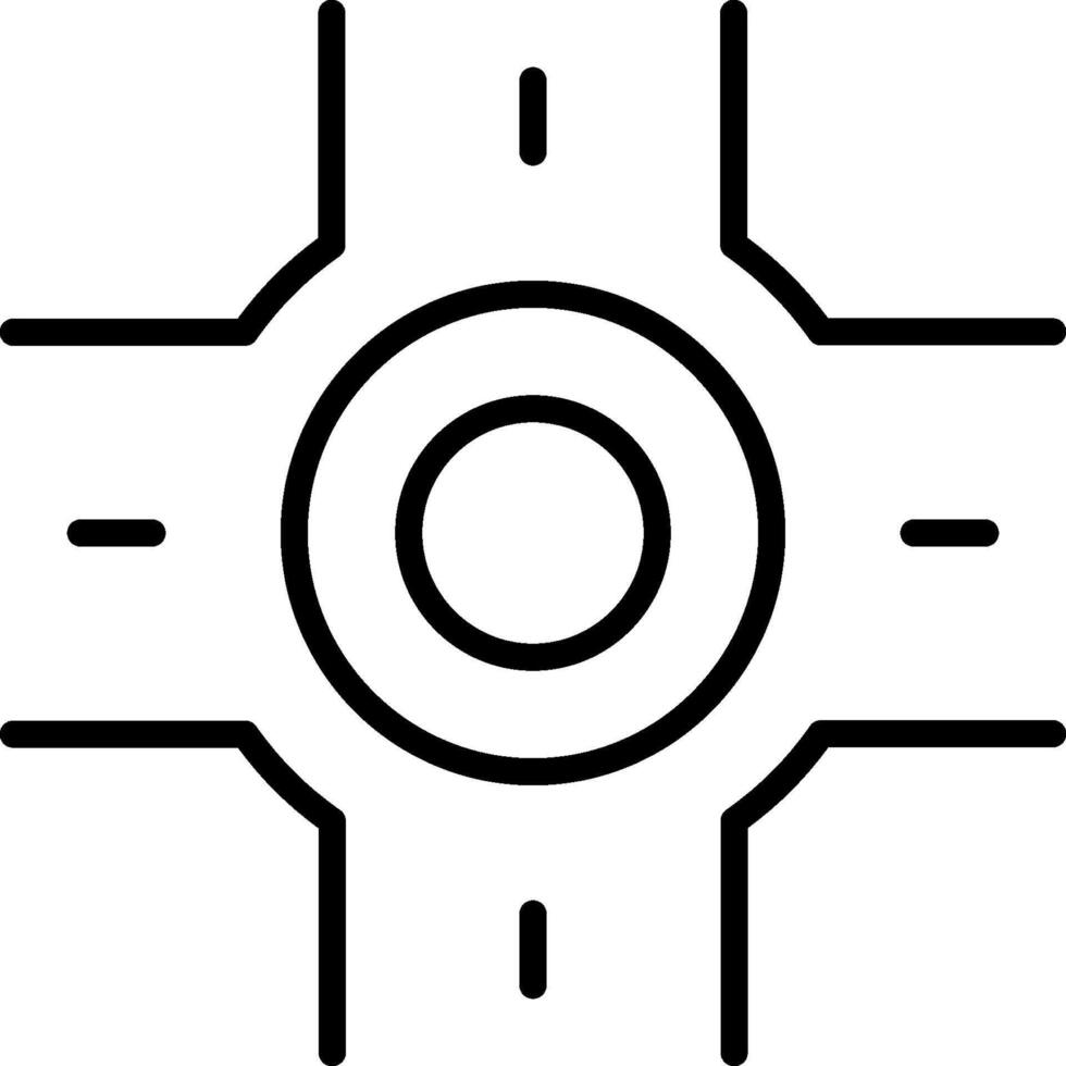 A black and white line drawing of a cross vector