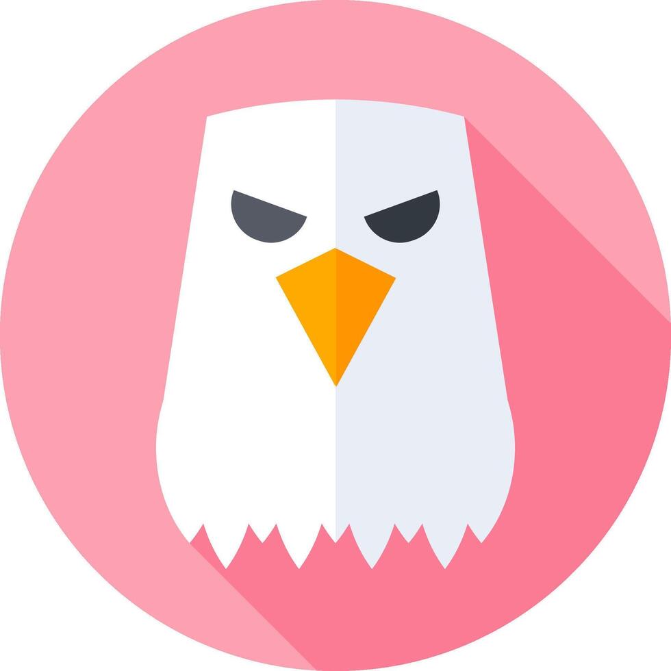 An angry bald eagle icon in a pink circle vector